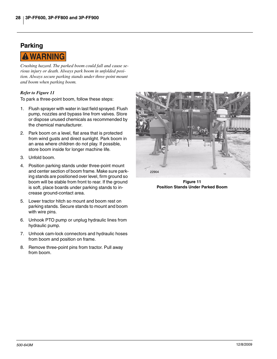 Parking | Great Plains 3P-FF900 Operator Manual User Manual | Page 30 / 47