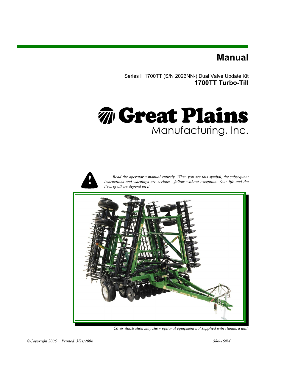 Great Plains 1700TT Dual Valve User Manual | 8 pages