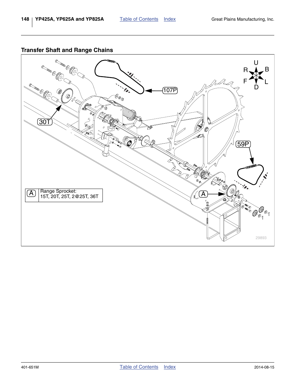 Transfer shaft and range chains | Great Plains YP825A Operator Manual User Manual | Page 152 / 182