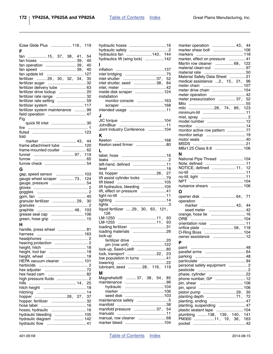 Great Plains YP825A Operator Manual User Manual | Page 176 / 182