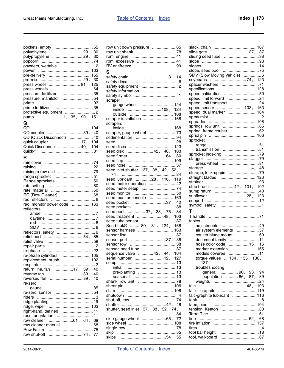 Great Plains YP825A Operator Manual User Manual | Page 177 / 182