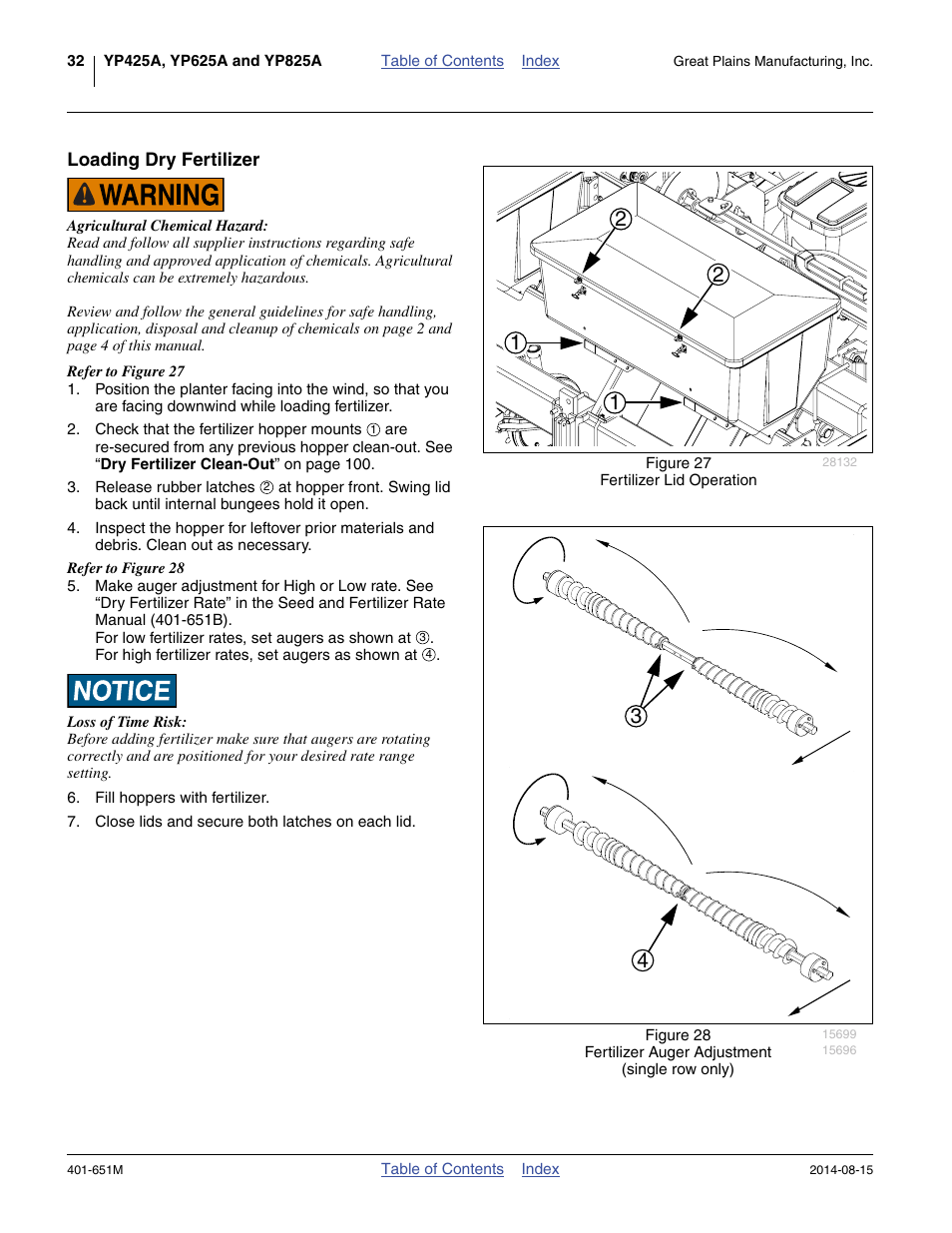 Loading dry fertilizer | Great Plains YP825A Operator Manual User Manual | Page 36 / 182