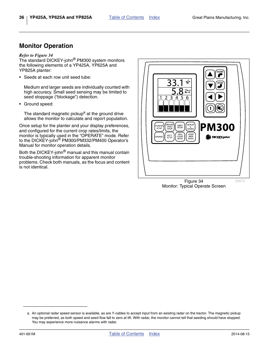 Monitor operation | Great Plains YP825A Operator Manual User Manual | Page 40 / 182