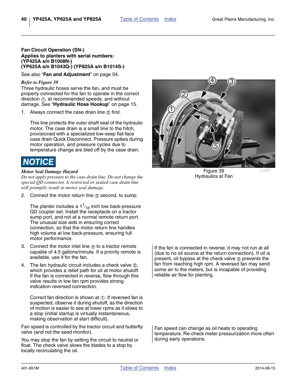 Fan circuit operation (sn-) | Great Plains YP825A Operator Manual User Manual | Page 44 / 182