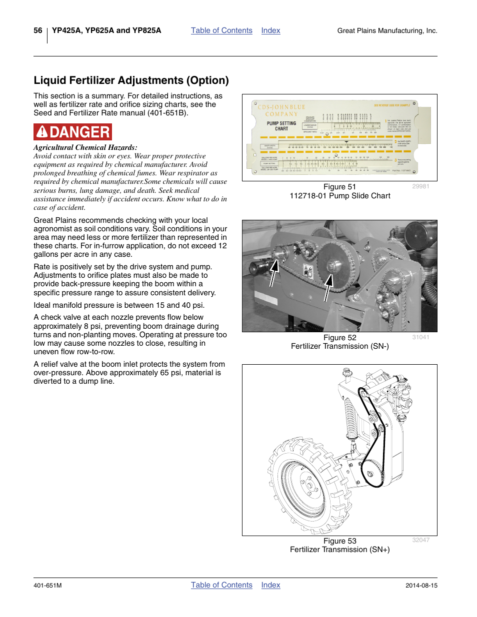 Liquid fertilizer adjustments (option) | Great Plains YP825A Operator Manual User Manual | Page 60 / 182