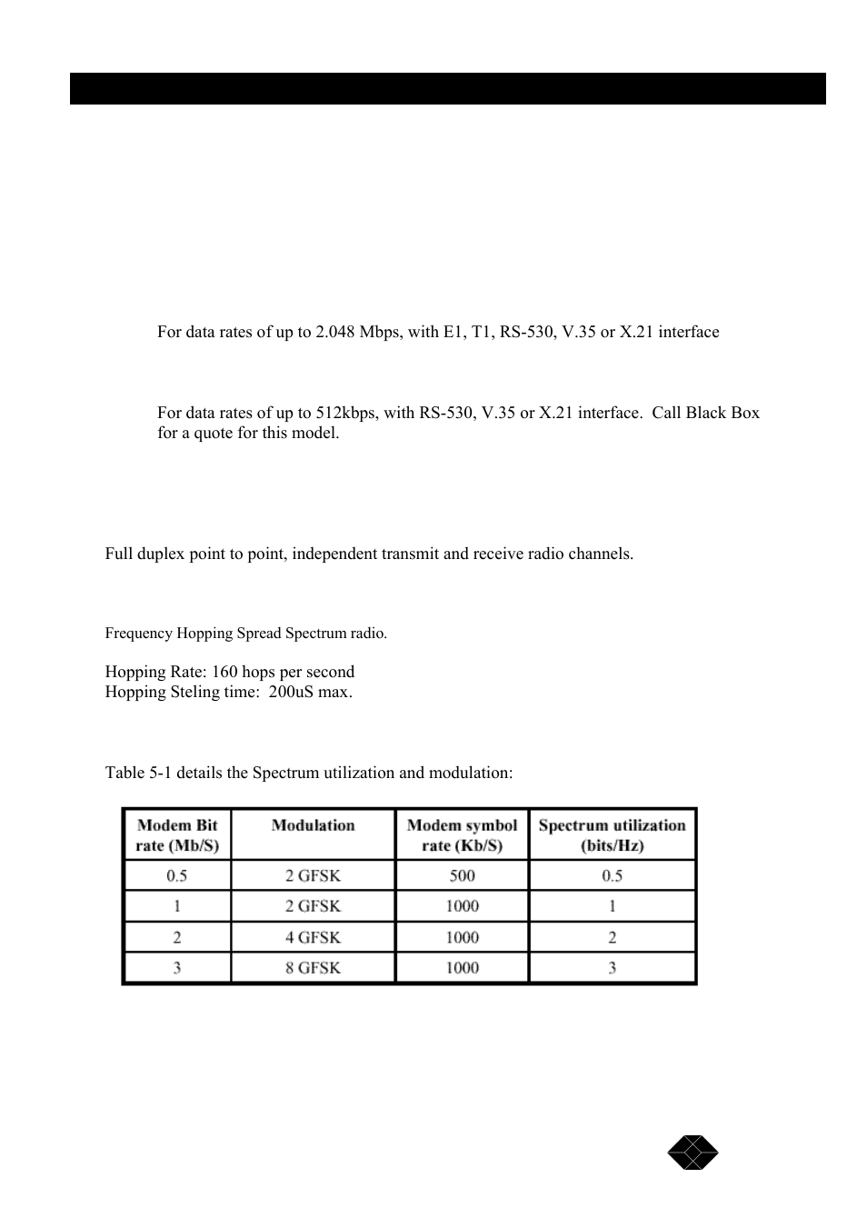 Technical specifications | Black Box MWU2000-X21 User Manual | Page 95 / 132