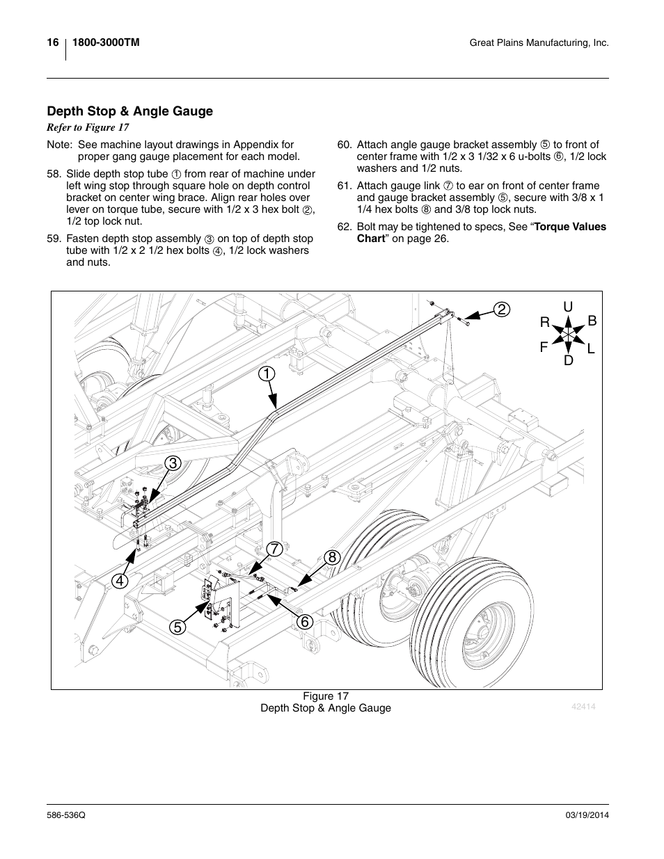 Depth stop & angle gauge | Great Plains 3000TM Predelivery Manual User Manual | Page 20 / 52