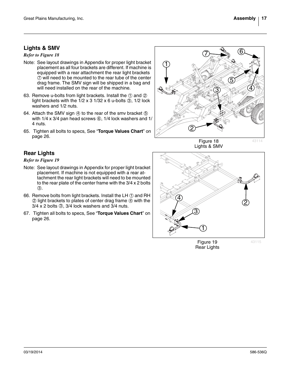 Lights & smv, Rear lights | Great Plains 3000TM Predelivery Manual User Manual | Page 21 / 52