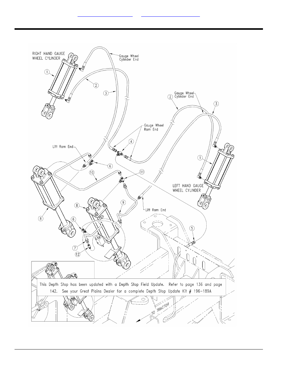 Transport axle and gauge wheel hydraulics | Great Plains 2N-3020 Parts Manual User Manual | Page 134 / 218