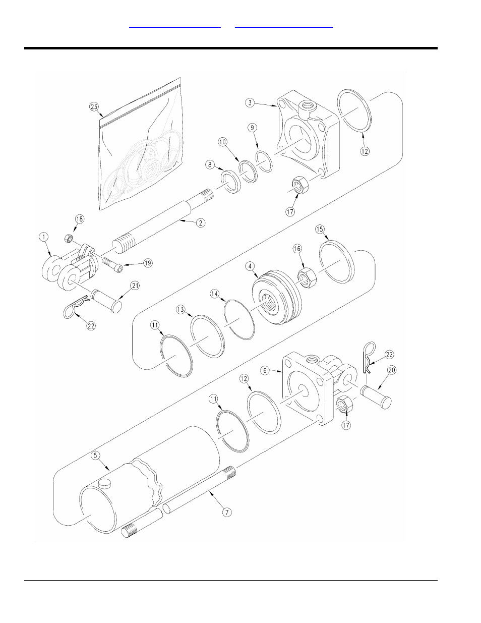 24' drill gauge wheel midway hydraulic cylinder, 222c) | Great Plains 2N-3020 Parts Manual User Manual | Page 158 / 218