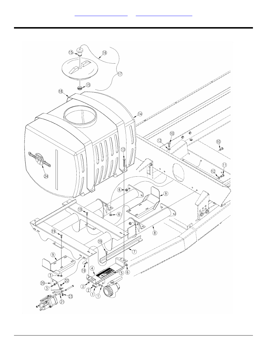Rinse & flush tank & mounting assembly | Great Plains TS1000 Parts Manual User Manual | Page 160 / 172