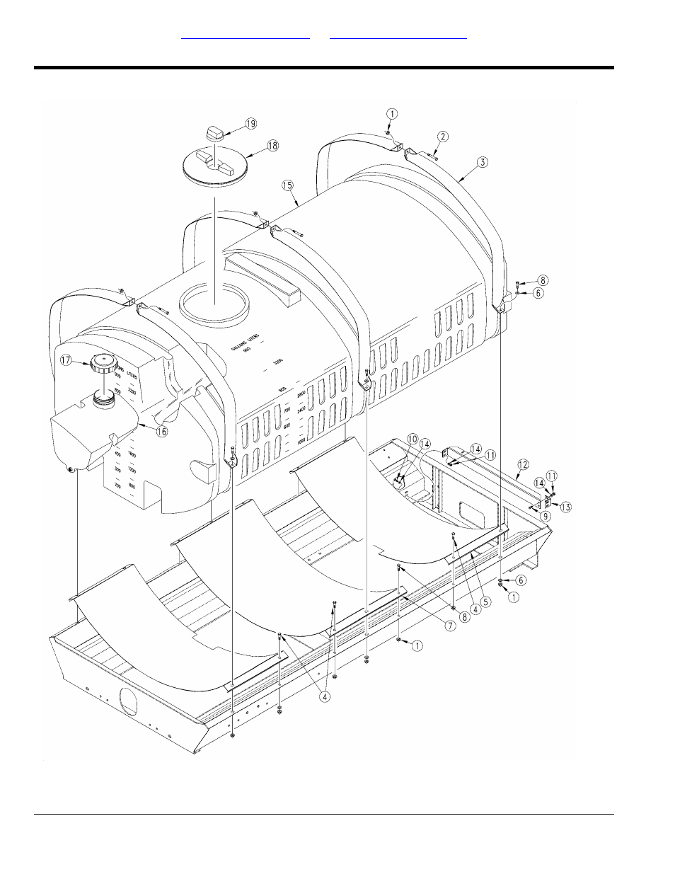 Tank & saddle assembly (1000 gallon) | Great Plains TS1000 Parts Manual User Manual | Page 20 / 172