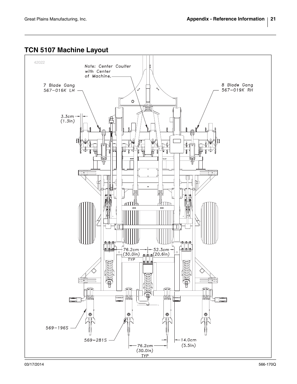 Tcn 5107 machine layout | Great Plains TCN5313 Predelivery Manual User Manual | Page 25 / 42