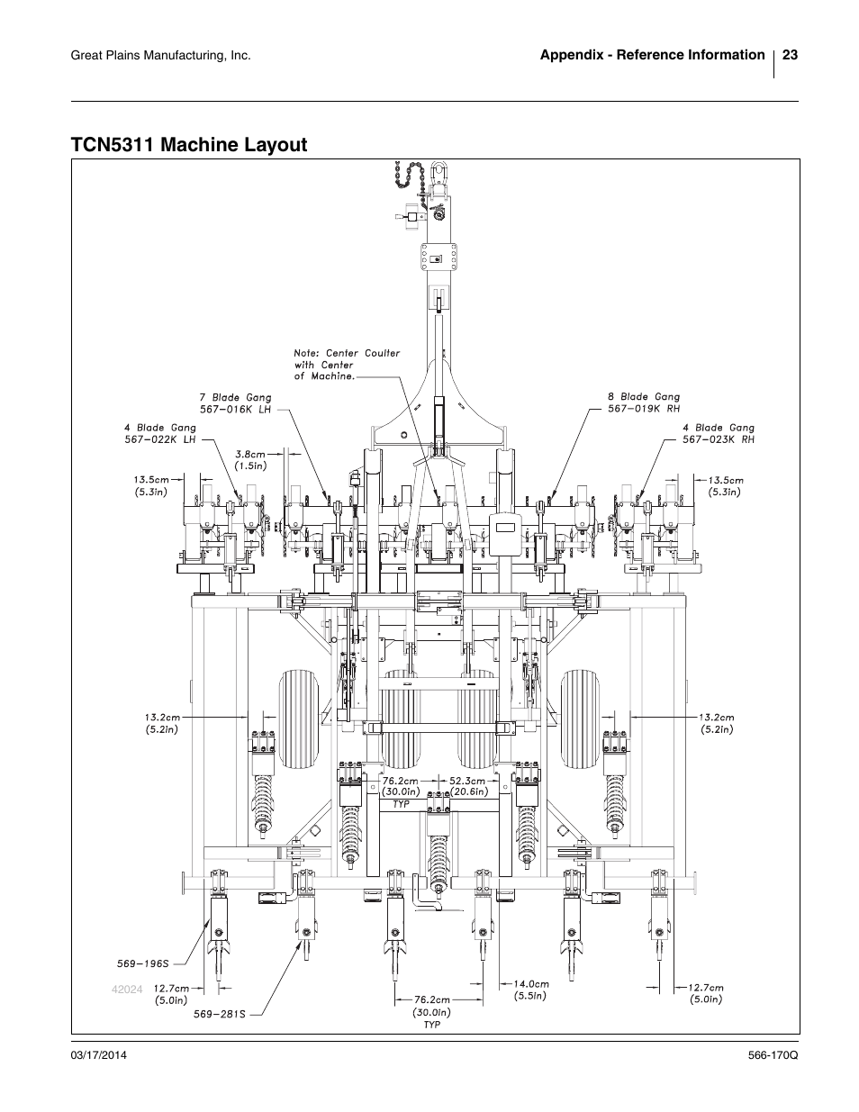 Tcn5311 machine layout | Great Plains TCN5313 Predelivery Manual User Manual | Page 27 / 42