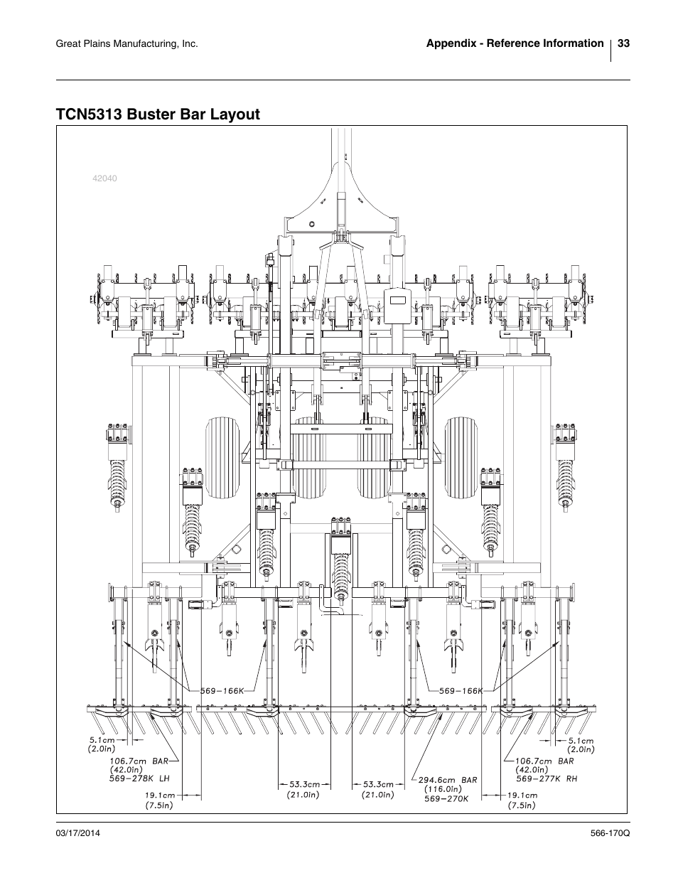 Tcn5313 buster bar layout | Great Plains TCN5313 Predelivery Manual User Manual | Page 37 / 42