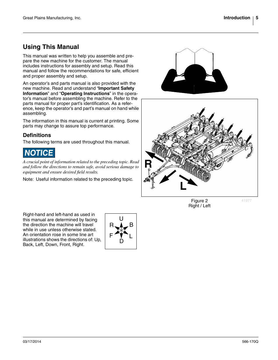 Using this manual, Definitions | Great Plains TCN5313 Predelivery Manual User Manual | Page 9 / 42