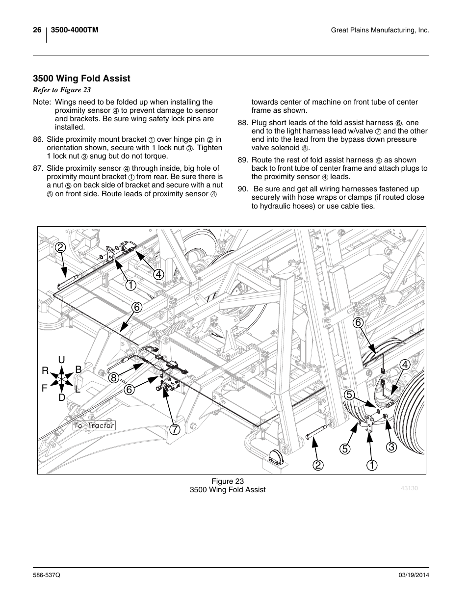 3500 wing fold assist | Great Plains 4000TM Predelivery Manual User Manual | Page 30 / 68