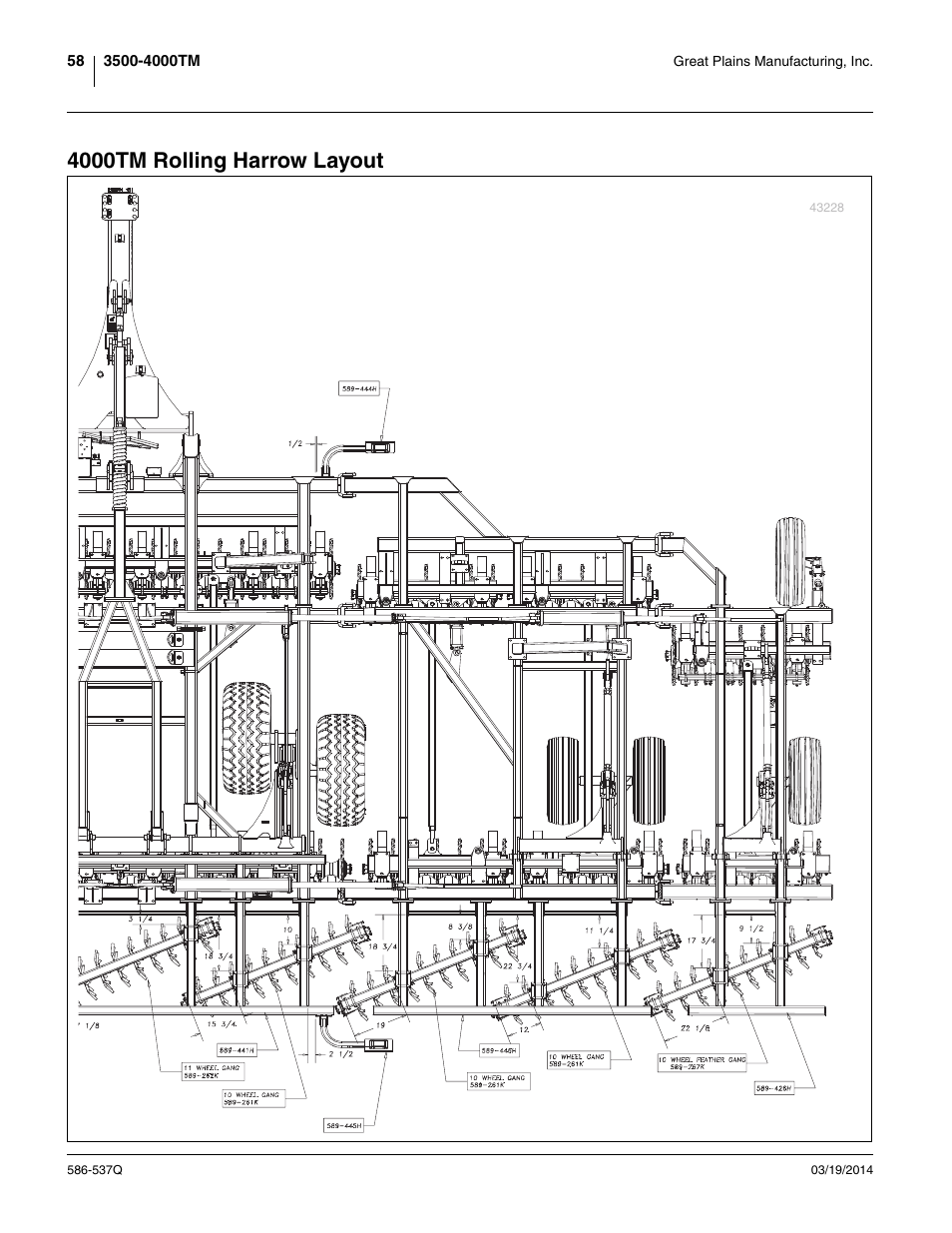 4000tm rolling harrow layout | Great Plains 4000TM Predelivery Manual User Manual | Page 62 / 68