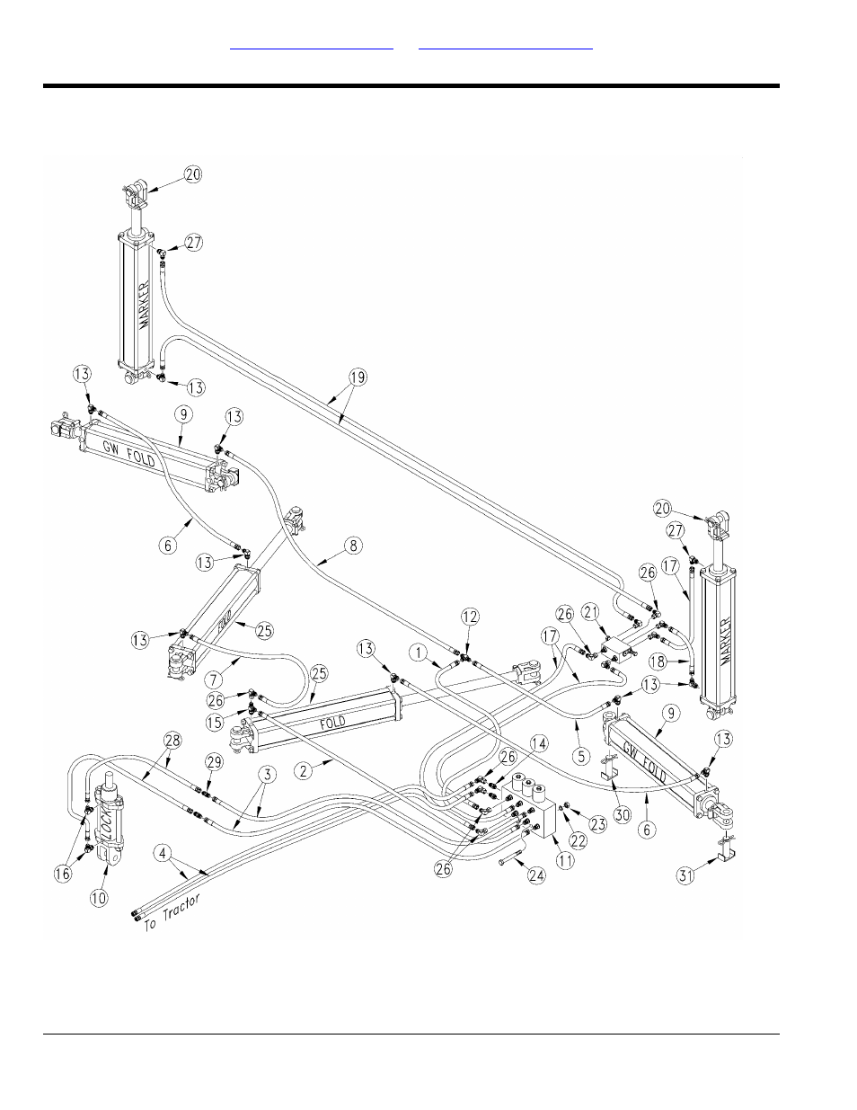 Hydraulics, Fold and marker hydraulics | Great Plains YP1625 Parts Manual User Manual | Page 94 / 142