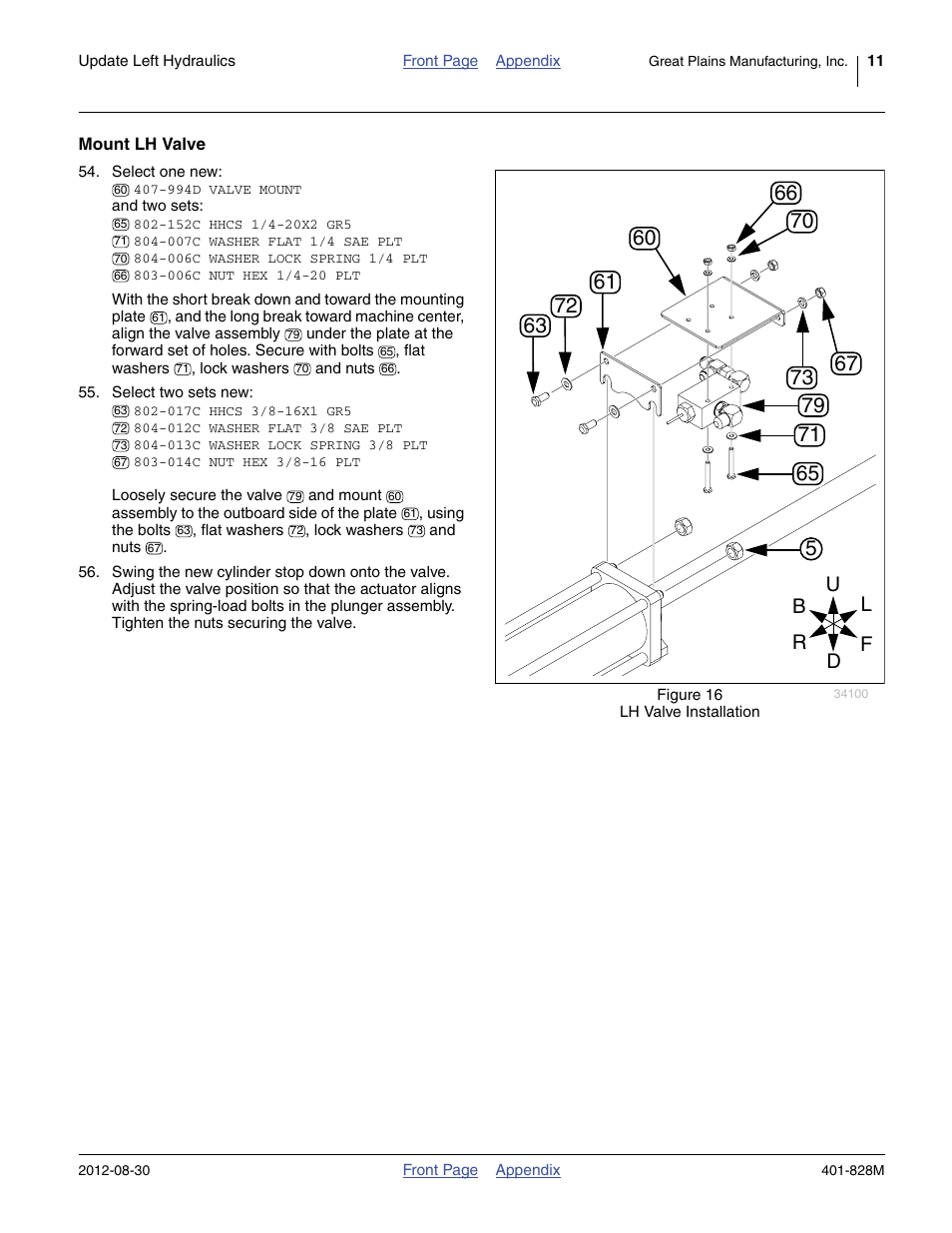 Mount lh valve | Great Plains NP4000 Applicators User Manual | Page 11 / 20