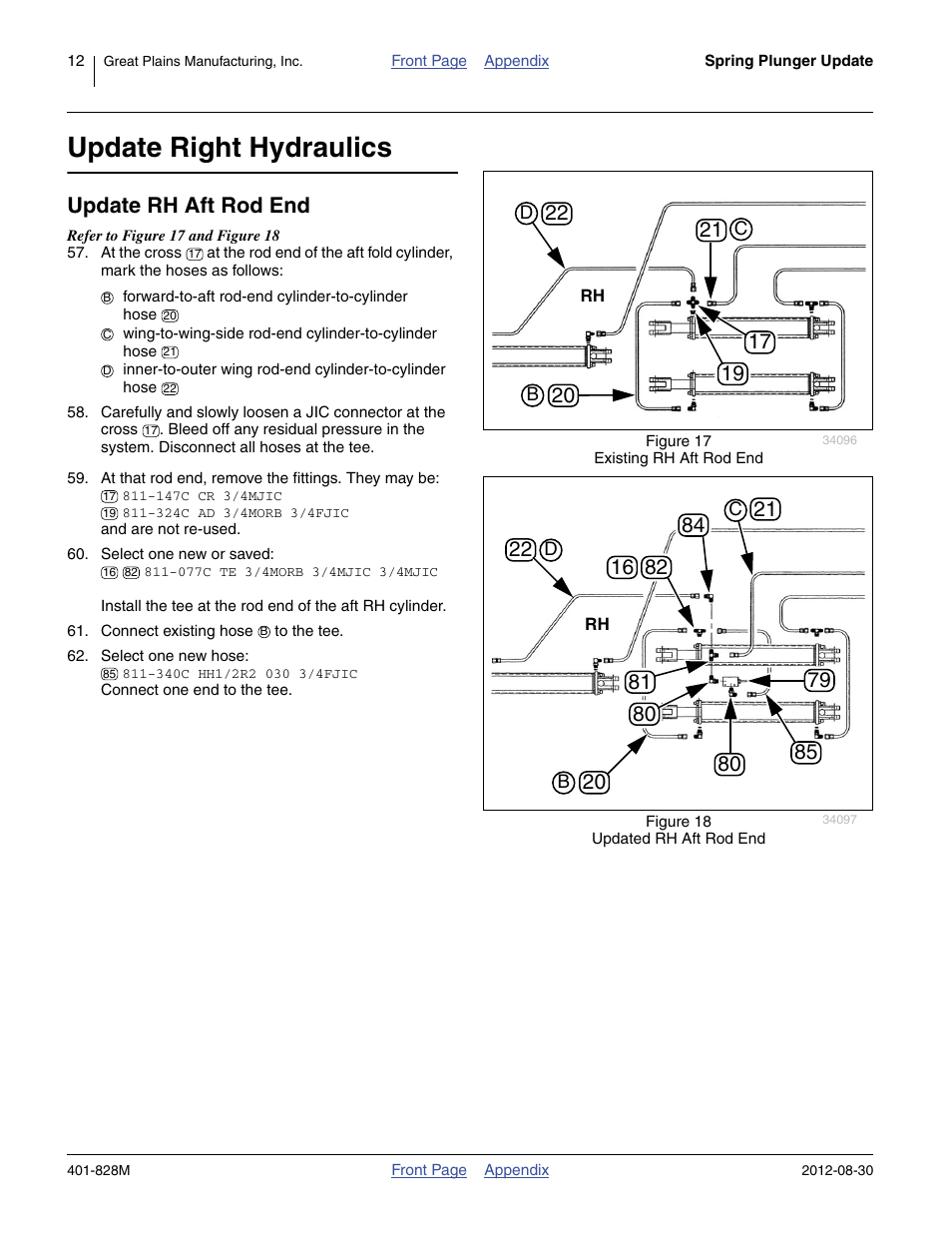 Update right hydraulics, Update rh aft rod end | Great Plains NP4000 Applicators User Manual | Page 12 / 20