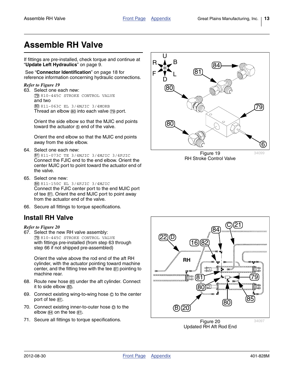 Assemble rh valve, Install rh valve | Great Plains NP4000 Applicators User Manual | Page 13 / 20
