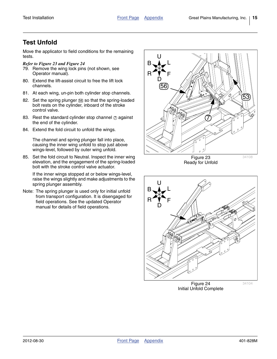 Test unfold | Great Plains NP4000 Applicators User Manual | Page 15 / 20