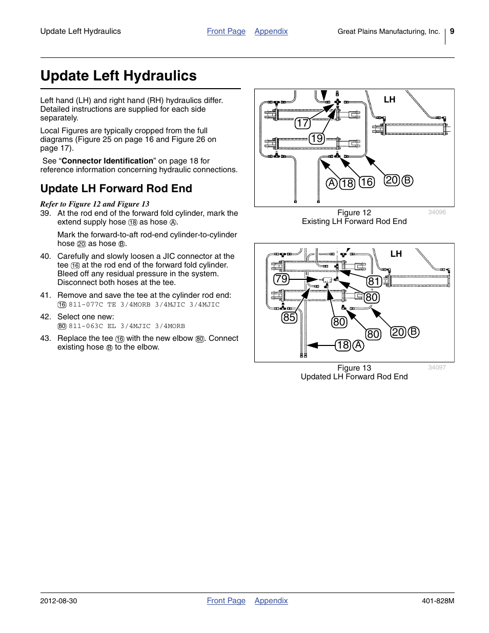 Update left hydraulics, Update lh forward rod end | Great Plains NP4000 Applicators User Manual | Page 9 / 20