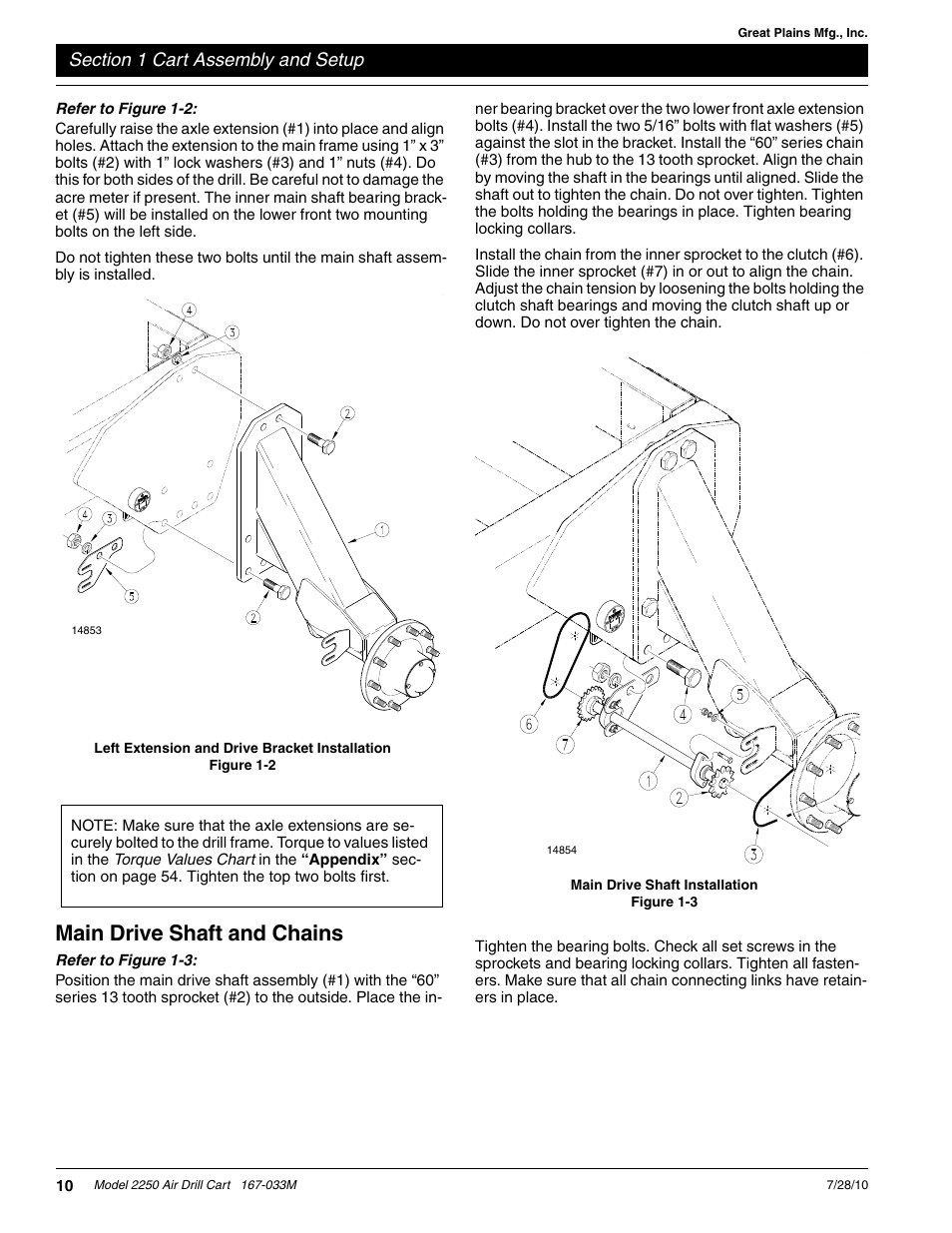 Main drive shaft and chains | Great Plains ADC2250 Operator Manual User Manual | Page 12 / 58