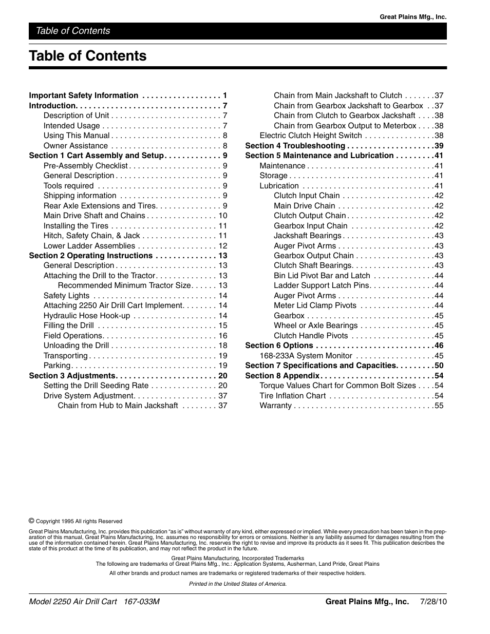 Great Plains ADC2250 Operator Manual User Manual | Page 2 / 58