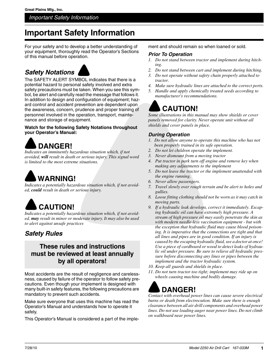 Great Plains ADC2250 Operator Manual User Manual | Page 3 / 58