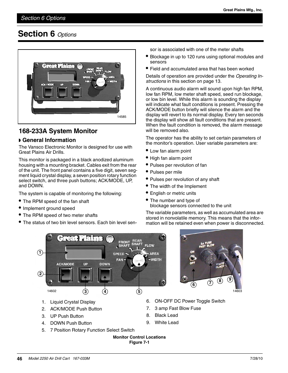 233a system monitor | Great Plains ADC2250 Operator Manual User Manual | Page 48 / 58