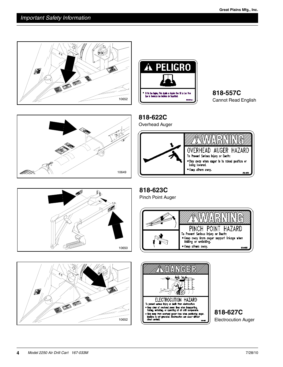 557c, 623c, 622c | 627c | Great Plains ADC2250 Operator Manual User Manual | Page 6 / 58