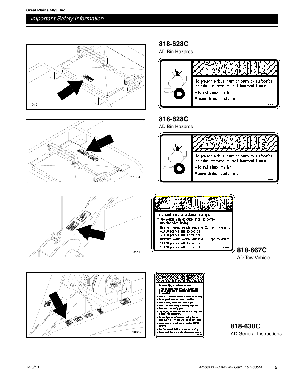 628c, 630c, 667c | Great Plains ADC2250 Operator Manual User Manual | Page 7 / 58