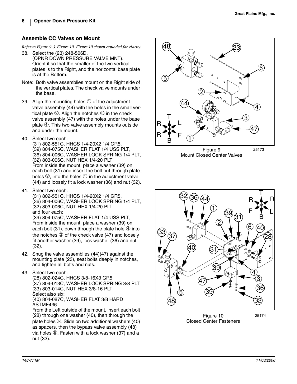 Assemble cc valves on mount | Great Plains V300 Assembly Instructions User Manual | Page 6 / 30