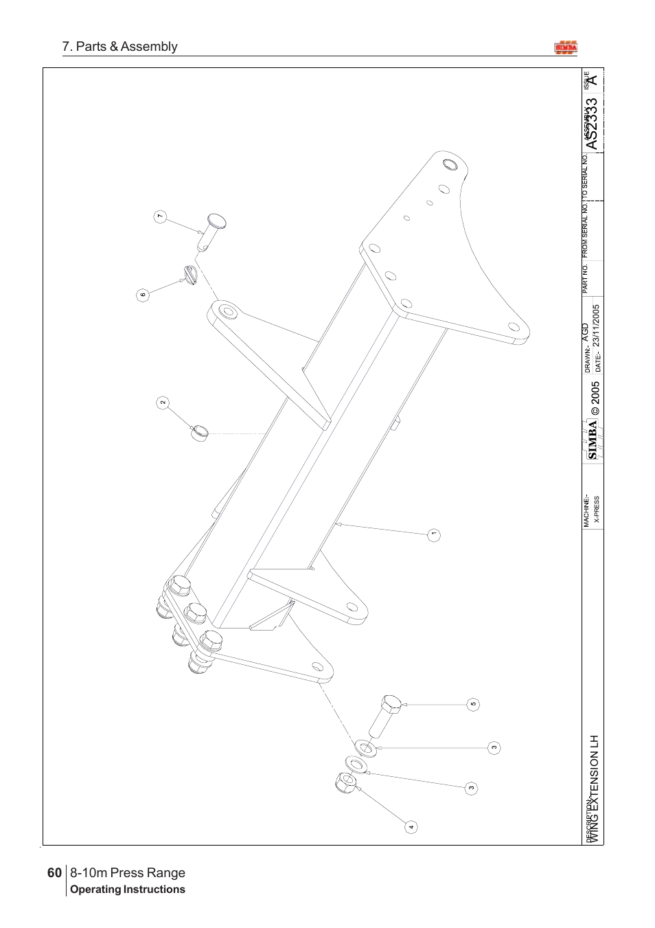 Aas2 33 3, 10m press range, 60 7. parts & assembly | Great Plains 8-10m Press Range SN 12672+ Parts Manual User Manual | Page 16 / 100