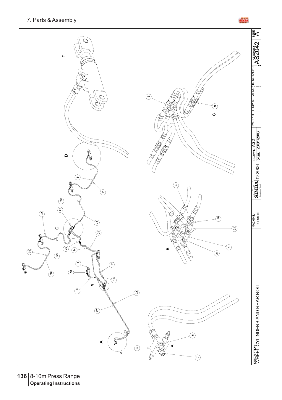 Aas 2042, 10m press range, 136 7. parts & assembly | Great Plains 8-10m Press Range SN 12672+ Parts Manual User Manual | Page 92 / 100