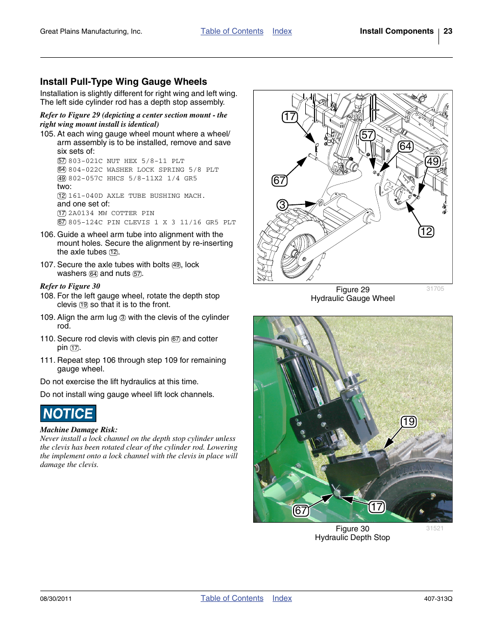 Install pull-type wing gauge wheels | Great Plains NP30A 30-foot Predelivery Manual User Manual | Page 27 / 50