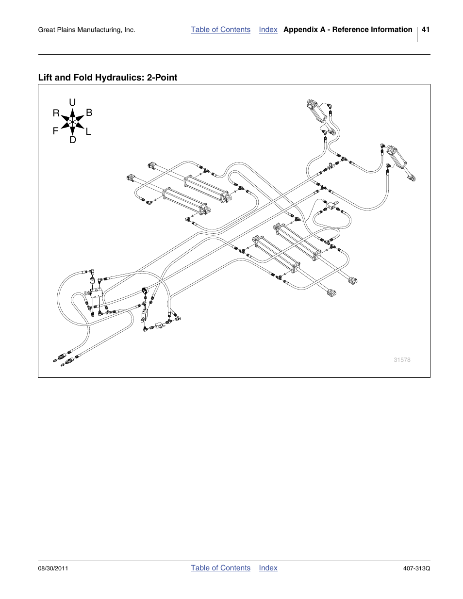Lift and fold hydraulics: 2-point | Great Plains NP30A 30-foot Predelivery Manual User Manual | Page 45 / 50