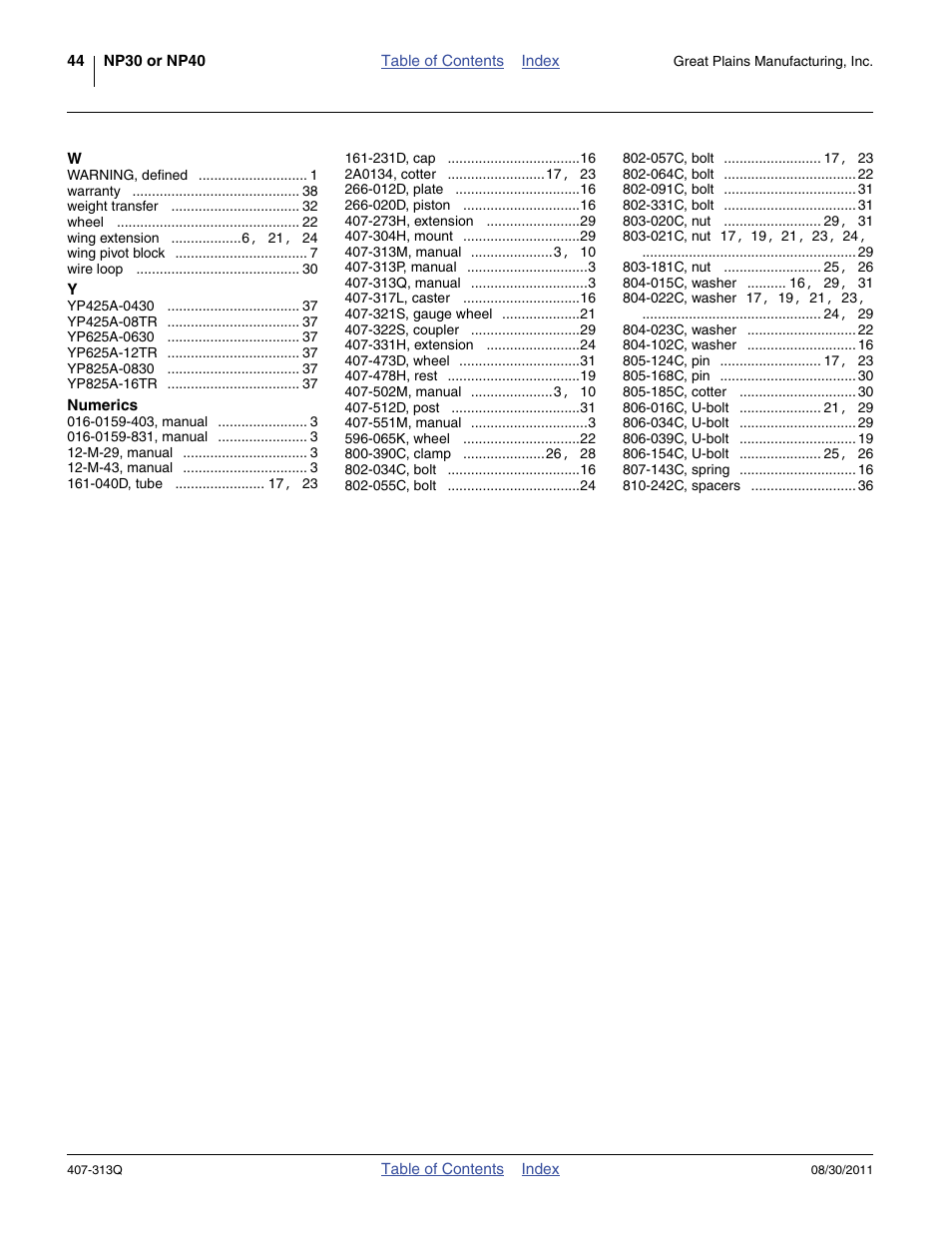 Great Plains NP30A 30-foot Predelivery Manual User Manual | Page 48 / 50