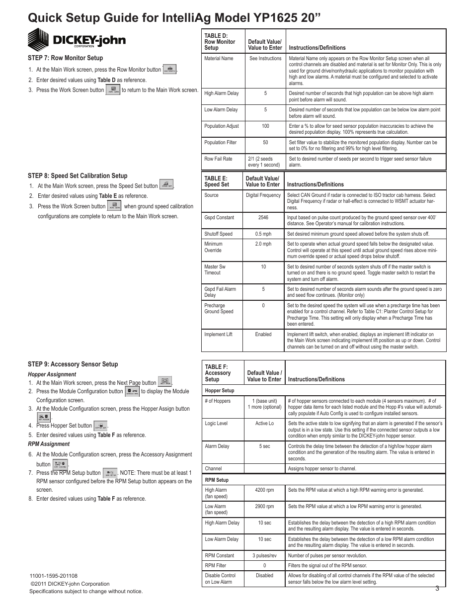 Great Plains YP1625-2420 24 Row 20 Inch Quick Start User Manual | Page 3 / 5