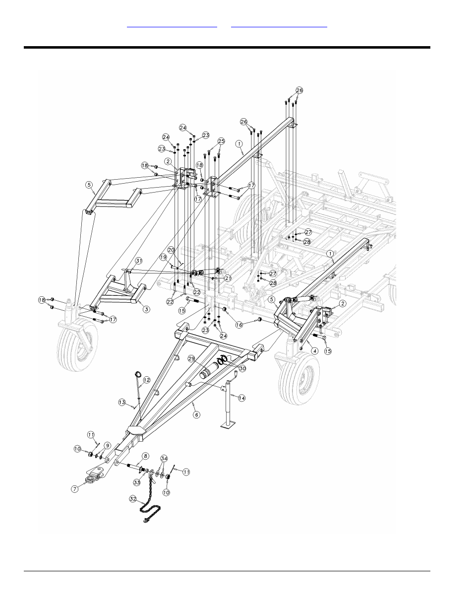 Center caster wheel linkage & hitch | Great Plains 6548 Series VII Field Cultivator-Floating Hitch Parts Manual User Manual | Page 10 / 102