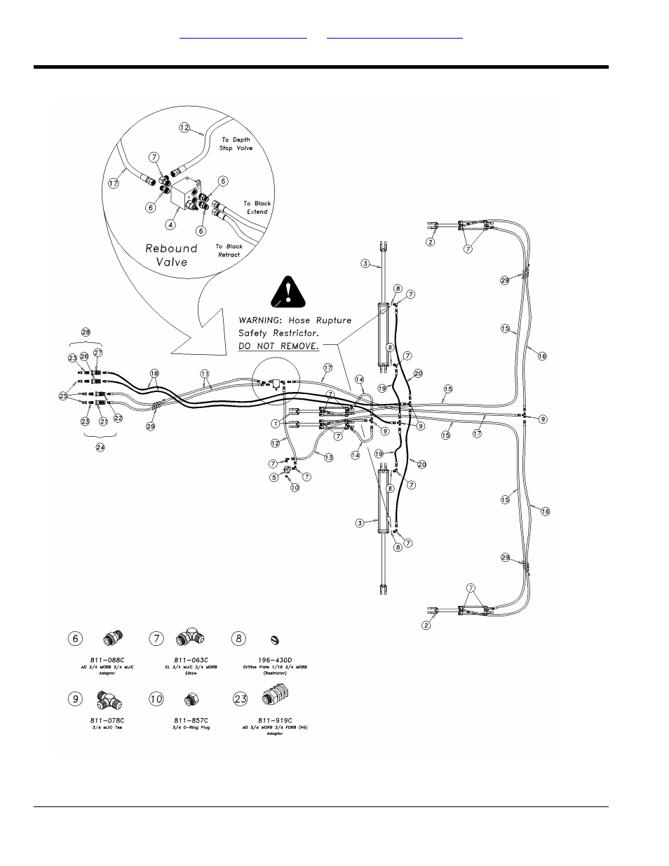 6330 & 6332 hydraulic layout (s/n 1212cc+) | Great Plains 6548 Series VII Field Cultivator-Floating Hitch Parts Manual User Manual | Page 46 / 102