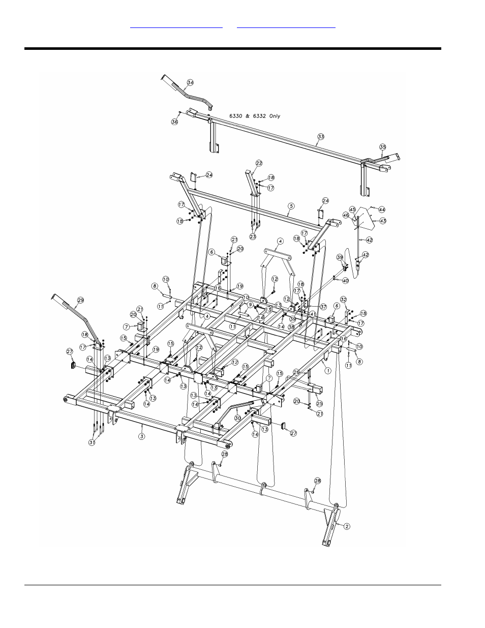 Section 2: frames, Center frame assembly, Selected models | Great Plains 6548 Series VII Field Cultivator-Floating Hitch Parts Manual User Manual | Page 6 / 102