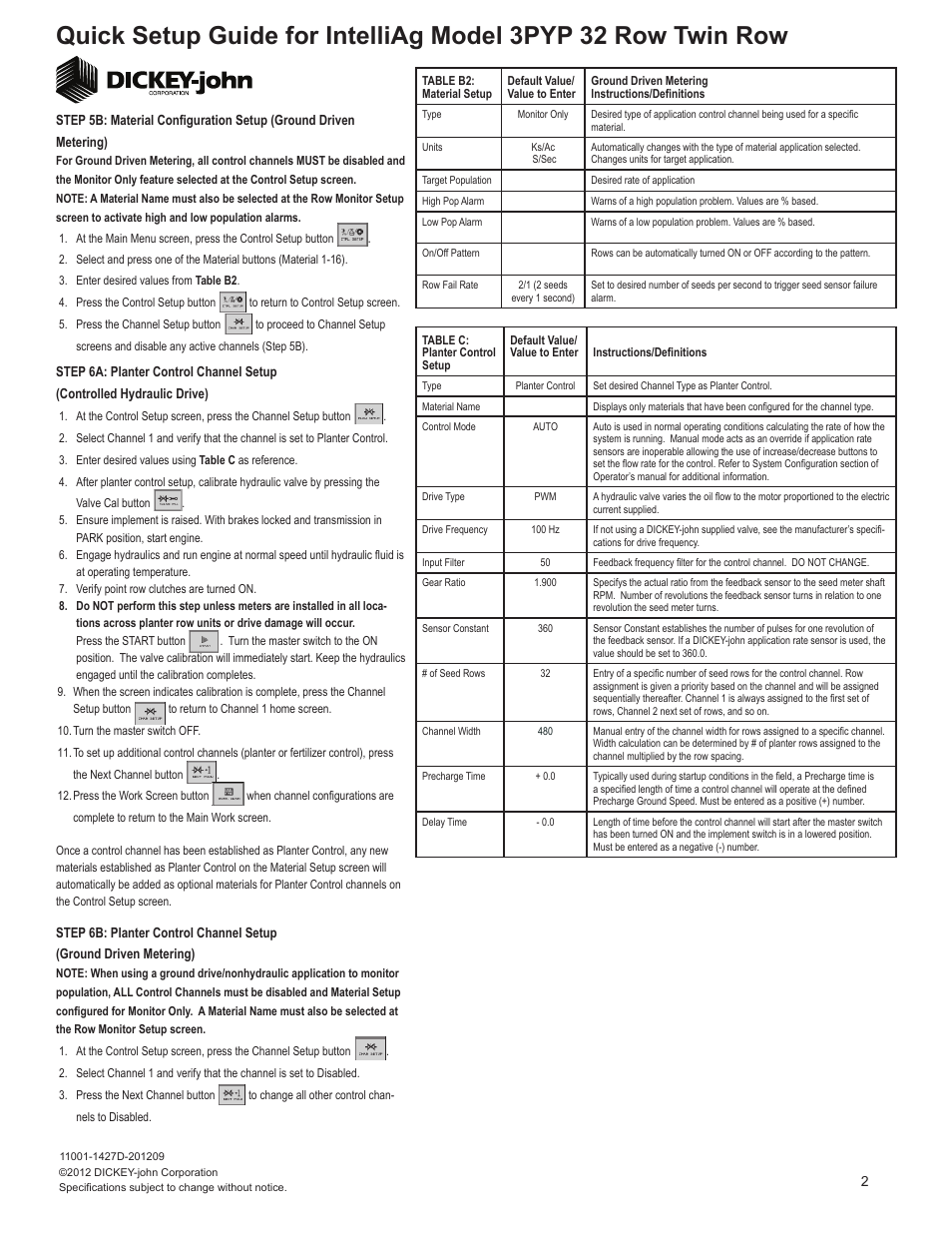 Great Plains 3PYP-32TR30 32 Twin Row 30-Inch Quick Start User Manual | Page 2 / 5