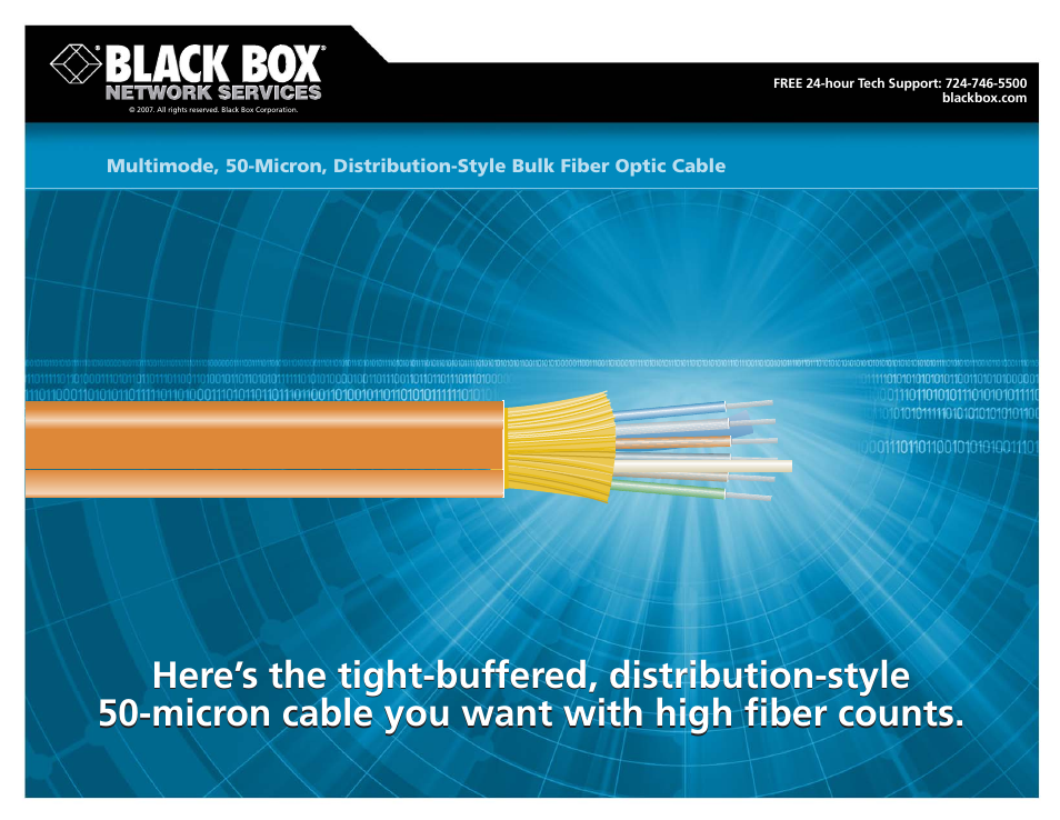 Black Box Bulk Fiber Optic Cable User Manual | 2 pages