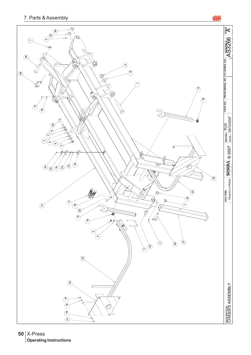 Aas 3266, X-press, 50 7. parts & assembly | Great Plains AS3243 Assembly Instructions User Manual | Page 10 / 118