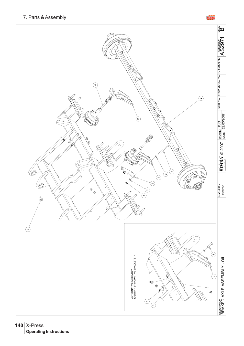 Bas 2971, X-press, 140 7. parts & assembly | Operating instructions | Great Plains AS3243 Assembly Instructions User Manual | Page 100 / 118
