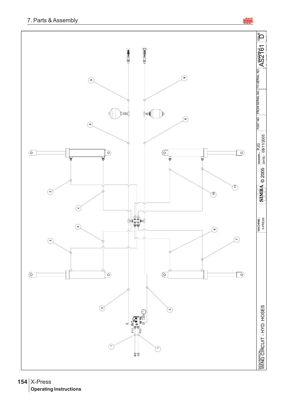 Das 21 61, X-press, 154 7. parts & assembly | Great Plains AS3243 Assembly Instructions User Manual | Page 114 / 118