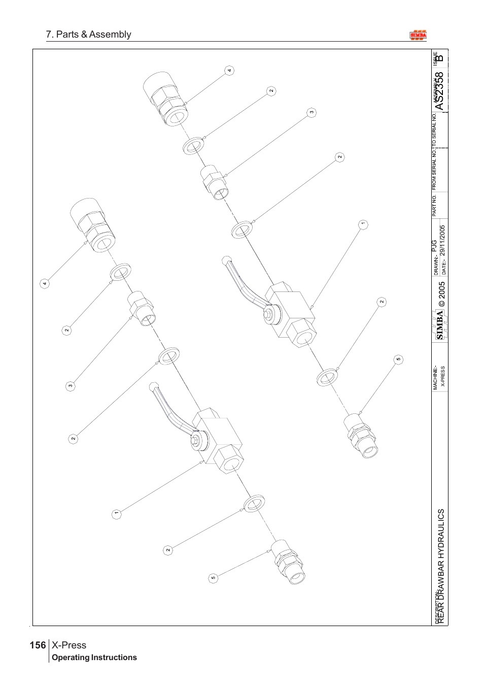 Bas 2358, X-press, 156 7. parts & assembly | Great Plains AS3243 Assembly Instructions User Manual | Page 116 / 118